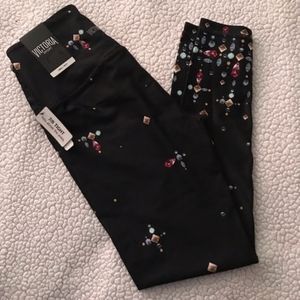 Victoria Secret Sport Leggings NWT Sz Small Petite Black Diamond Jewel Pattern